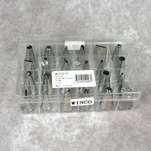 Winco CDT-24 Piece Stainless Steel Cake Decorating Set Pastry Tubes w Case NEW